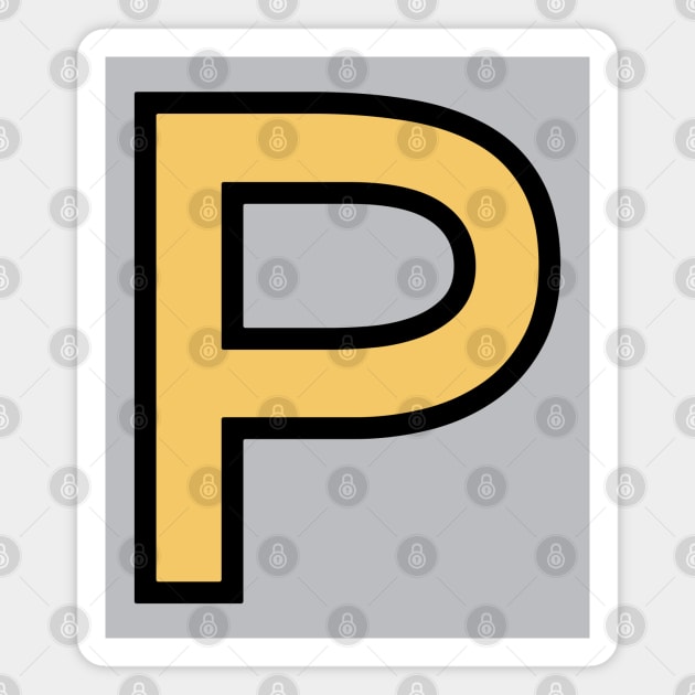 Funky Yellow Letter P Magnet by Thespot